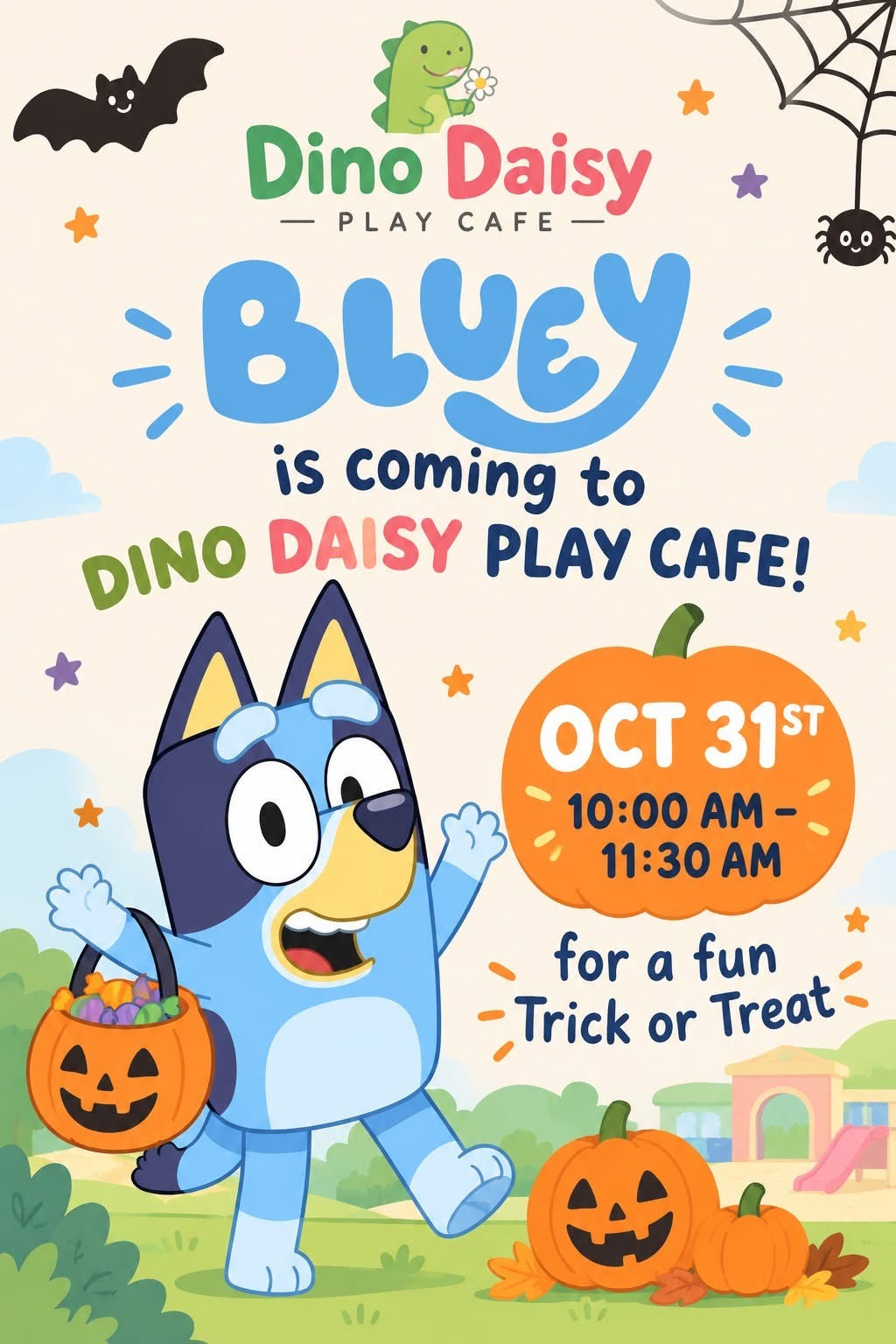Trick or treat with blue dog